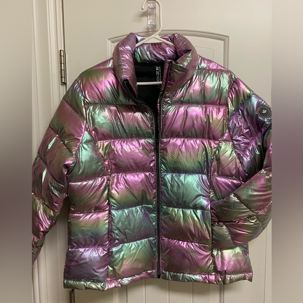 Noize Iggy  Iridescent Jacket with Pink and Green Hues Lg